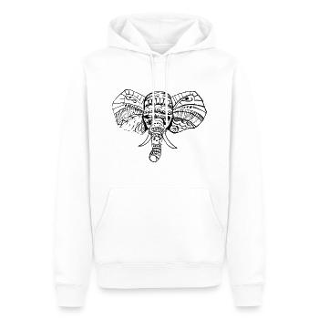 Éléphant Inde - Sweat à capuche Premium bio Homme - blanc - Devant - Nico (187cm)