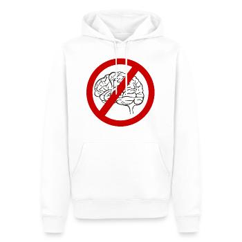 Gehirn verboten (Denken verboten) Verbotszeichen - Männer Premium Bio Hoodie - Weiß - Vorne - Nico (187cm)
