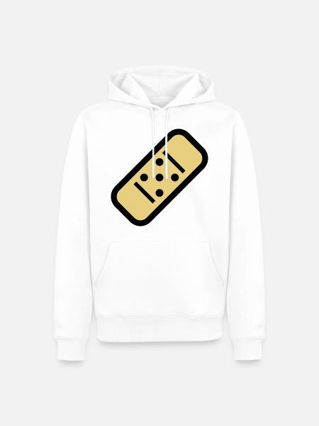 Comic Pflaster - Männer Premium Bio Hoodie - Weiß