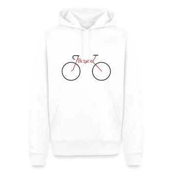 vélo - Sweat à capuche Premium bio Homme - blanc - Devant - Nico (187cm)