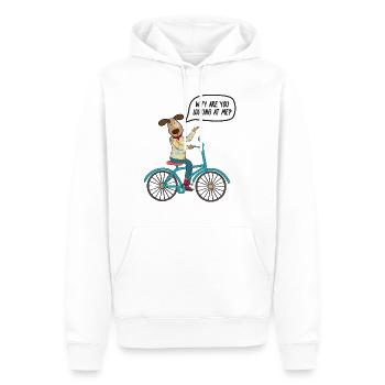 vélo - Sweat à capuche Premium bio Homme - blanc - Devant - Nico (187cm)