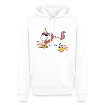 Voler la licorne - Sweat à capuche Premium bio Homme - blanc - Devant - Nico (187cm)