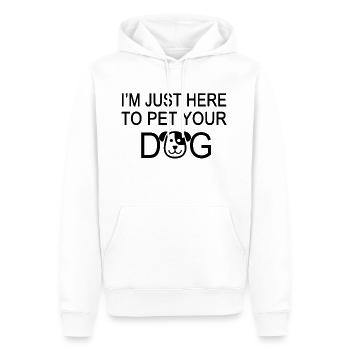 Hunde Hund - Herre Premium økologisk hoodie - hvid - Foran - Nico (187cm)