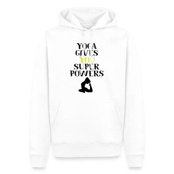 Yoga - Männer Premium Bio Hoodie - Weiß - Vorne - Nico (187cm)
