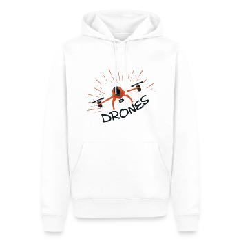drone - Sweat à capuche Premium bio Homme - blanc - Devant - Nico (187cm)
