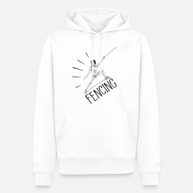 Fechten - Männer Premium Bio Hoodie - Weiß