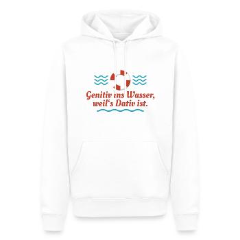 Genitiv ins Wasser - Männer Premium Bio Hoodie - Weiß - Vorne - Nico (187cm)