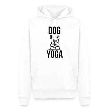 Yoga Yoga exercice chien chien chien sport cadeau - Sweat à capuche Premium bio Homme - blanc - Devant - Nico (187cm)
