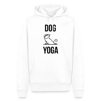 Yoga Hund Hunde Lustig Geschenk Geschenkidee Dog - Männer Premium Bio Hoodie - Weiß - Vorne - Nico (187cm)