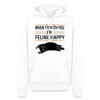 When I´m with you I´m feline happy - Männer Premium Bio Hoodie - Weiß - Vorne - Nico (187cm)