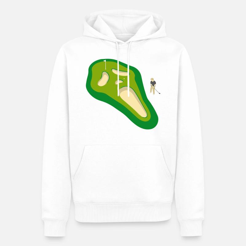 Crâne de golf - Sweat à capuche Premium bio Homme - blanc