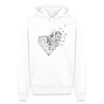 polygon Herz Design Gebrochenes Herz - Männer Premium Bio Hoodie - Weiß - Vorne - Nico (187cm)