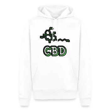 Cannabidiol - CBD Cannabis Geschenk - Männer Premium Bio Hoodie - Weiß - Vorne - Nico (187cm)