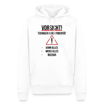 Teenager in Pubertät Shirt Geschenk Jugendlich - Männer Premium Bio Hoodie - Weiß - Vorne - Nico (187cm)