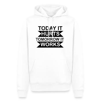 aptitude - Sweat à capuche Premium bio Homme - blanc - Devant - Nico (187cm)