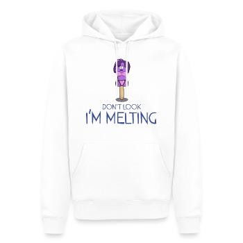 Don't look I'm melting - Männer Premium Bio Hoodie - Weiß - Vorne - Nico (187cm)