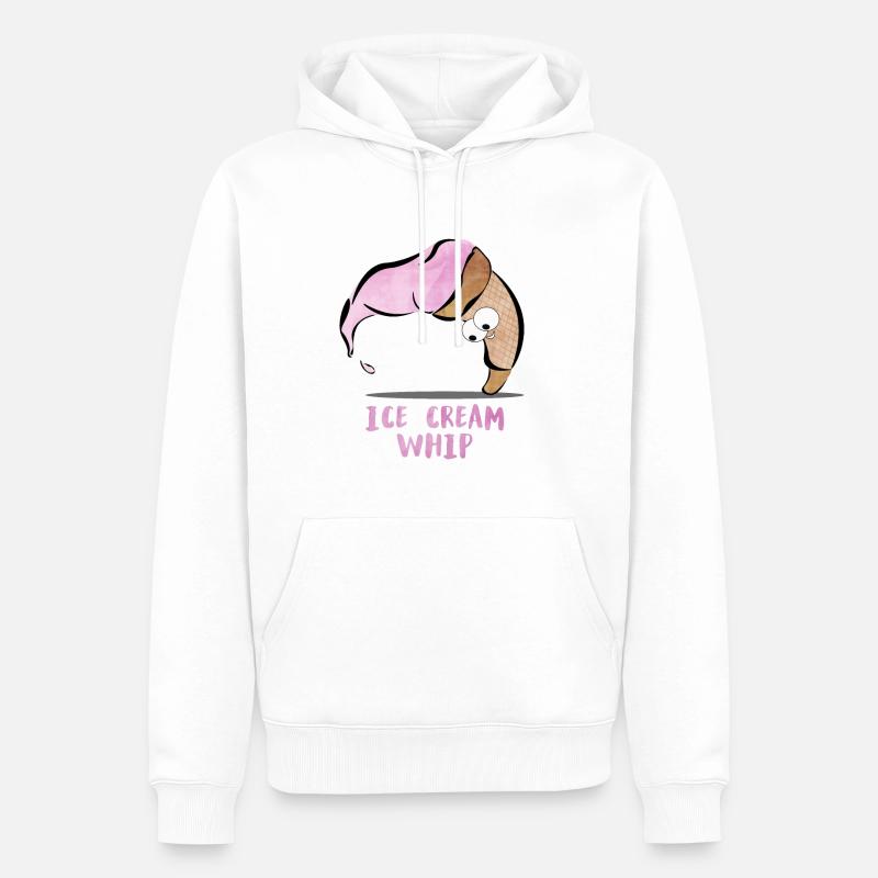 Fouet à la crème glacée - Sweat à capuche Premium bio Homme - blanc