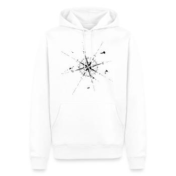 Compas de navigation carte de voyage nature cadeau - Sweat à capuche Premium bio Homme - blanc - Devant - Nico (187cm)