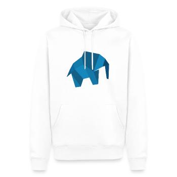 Elephant origami blue - Men’s Premium Organic Hoodie - white - Front - Nico (187cm)