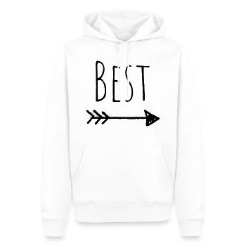 BEST -> FRIENDS - Sweat à capuche Premium bio Homme - blanc - Devant - Nico (187cm)