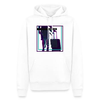 Traveler - Men’s Premium Organic Hoodie - white - Front - Nico (187cm)