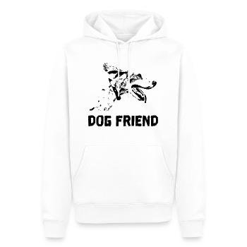 Chien meilleur ami - Sweat à capuche Premium bio Homme - blanc - Devant - Nico (187cm)