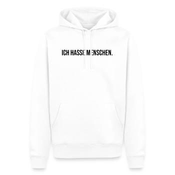 ICH HASSE MENSCHEN - Lustig Geschenk Geschenkidee - Männer Premium Bio Hoodie - Weiß - Vorne - Nico (187cm)