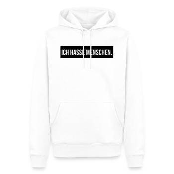 ICH HASSE MENSCHEN - Lustig Geschenk Geschenkidee - Männer Premium Bio Hoodie - Weiß - Vorne - Nico (187cm)