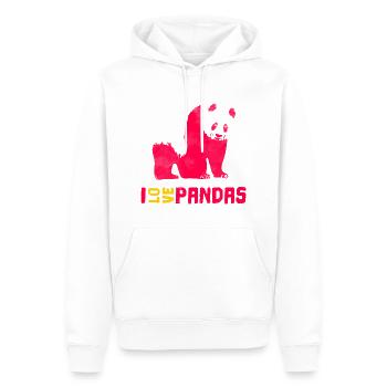I love Pandas - Männer Premium Bio Hoodie - Weiß - Vorne - Nico (187cm)