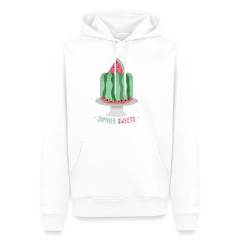 melon - Sweat à capuche Premium bio Homme - blanc - Devant - Nico (187cm)