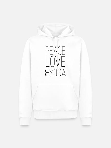 Yoga - Männer Premium Bio Hoodie - Weiß