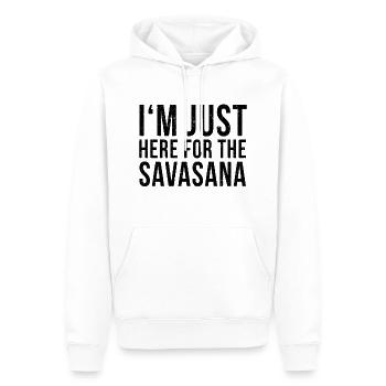 yoga - Sweat à capuche Premium bio Homme - blanc - Devant - Nico (187cm)