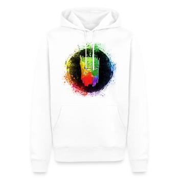 Lustiges Monster Hipster Buntes Leben Geschenkidee - Männer Premium Bio Hoodie - Weiß - Vorne - Nico (187cm)