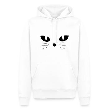 Chat chat cadeau yeux de chat visage minou - Sweat à capuche Premium bio Homme - blanc - Devant - Nico (187cm)