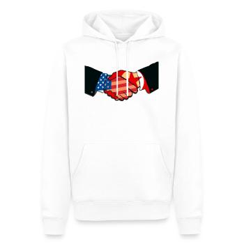  et la paix en Corée du Nord - Sweat à capuche Premium bio Homme - blanc - Devant - Nico (187cm)