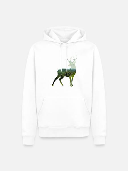 Deer silhoutte - Men’s Premium Organic Hoodie - white