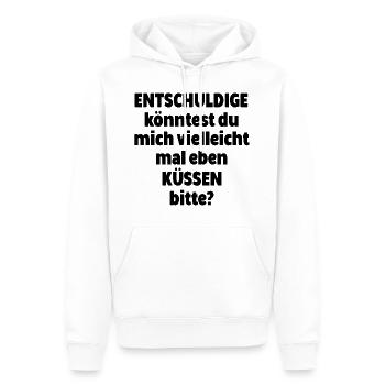 Küssen - Männer Premium Bio Hoodie - Weiß - Vorne - Nico (187cm)