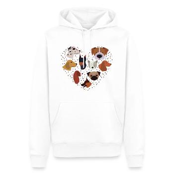 Dog Love Love Dog Dog Love Heart - Men’s Premium Organic Hoodie - white - Front - Nico (187cm)