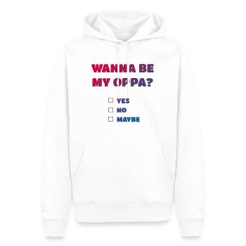 Wanna be my Oppa - Sweat à capuche Premium bio Homme - blanc - Devant - Nico (187cm)