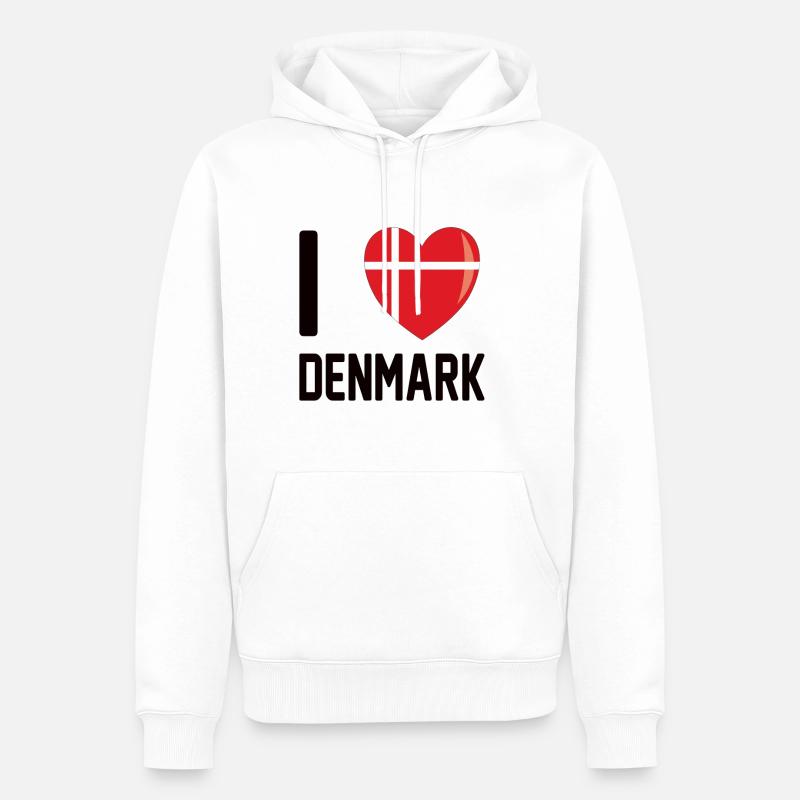 Danemark Danemark nation du drapeau - Sweat à capuche Premium bio Homme - blanc