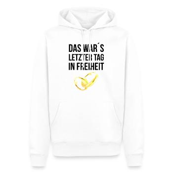 Ehe Hochzeit Spruch Verlobt Verlobung Geschenk - Männer Premium Bio Hoodie - Weiß - Vorne - Nico (187cm)