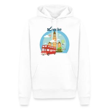 Londres - Sweat à capuche Premium bio Homme - blanc - Devant - Nico (187cm)