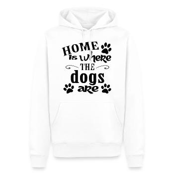 Hunde hunde - Herre Premium økologisk hoodie - hvid - Foran - Nico (187cm)