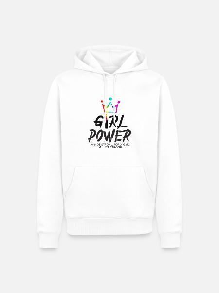Girl Power - Männer Premium Bio Hoodie - Weiß