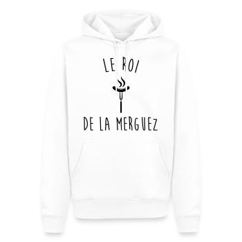 LE ROI DE LA MERGUEZ - Sweat à capuche Premium bio Homme - blanc - Devant - Nico (187cm)