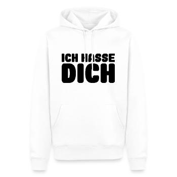 Ich hasse dich - Männer Premium Bio Hoodie - Weiß - Vorne - Nico (187cm)