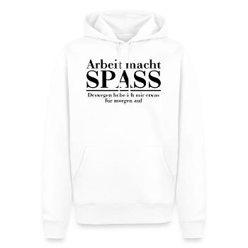 Arbeit - Männer Premium Bio Hoodie - Weiß - Vorne - Nico (187cm)
