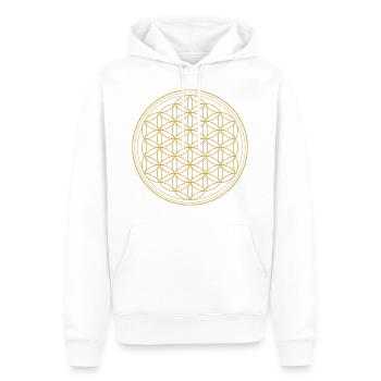 Blume des Lebens - Männer Premium Bio Hoodie - Weiß - Vorne - Nico (187cm)