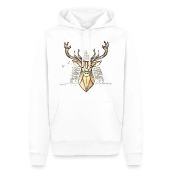 Deer Forest Outdoor - Men’s Premium Organic Hoodie - white - Front - Nico (187cm)