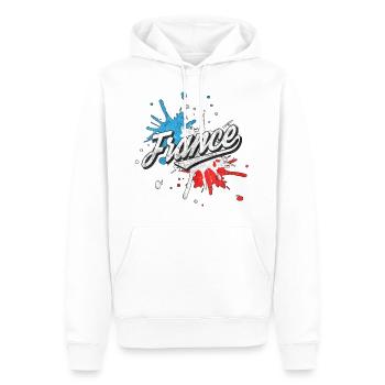 France - Sweat à capuche Premium bio Homme - blanc - Devant - Nico (187cm)